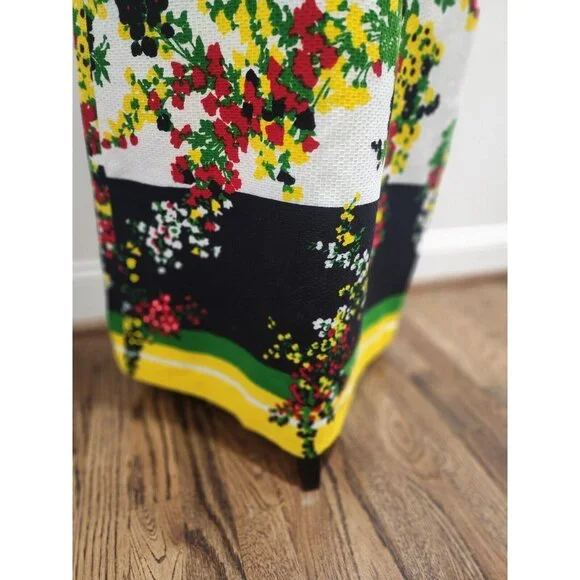 VTG Gorgeous Bleeker Street Floral Dress 60s 70s Retro Waffle Cinch Waist Sz S M - Picture 4 of 13